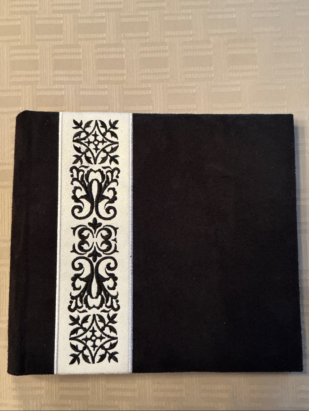 Black Decorative album with White Embroidered Panel